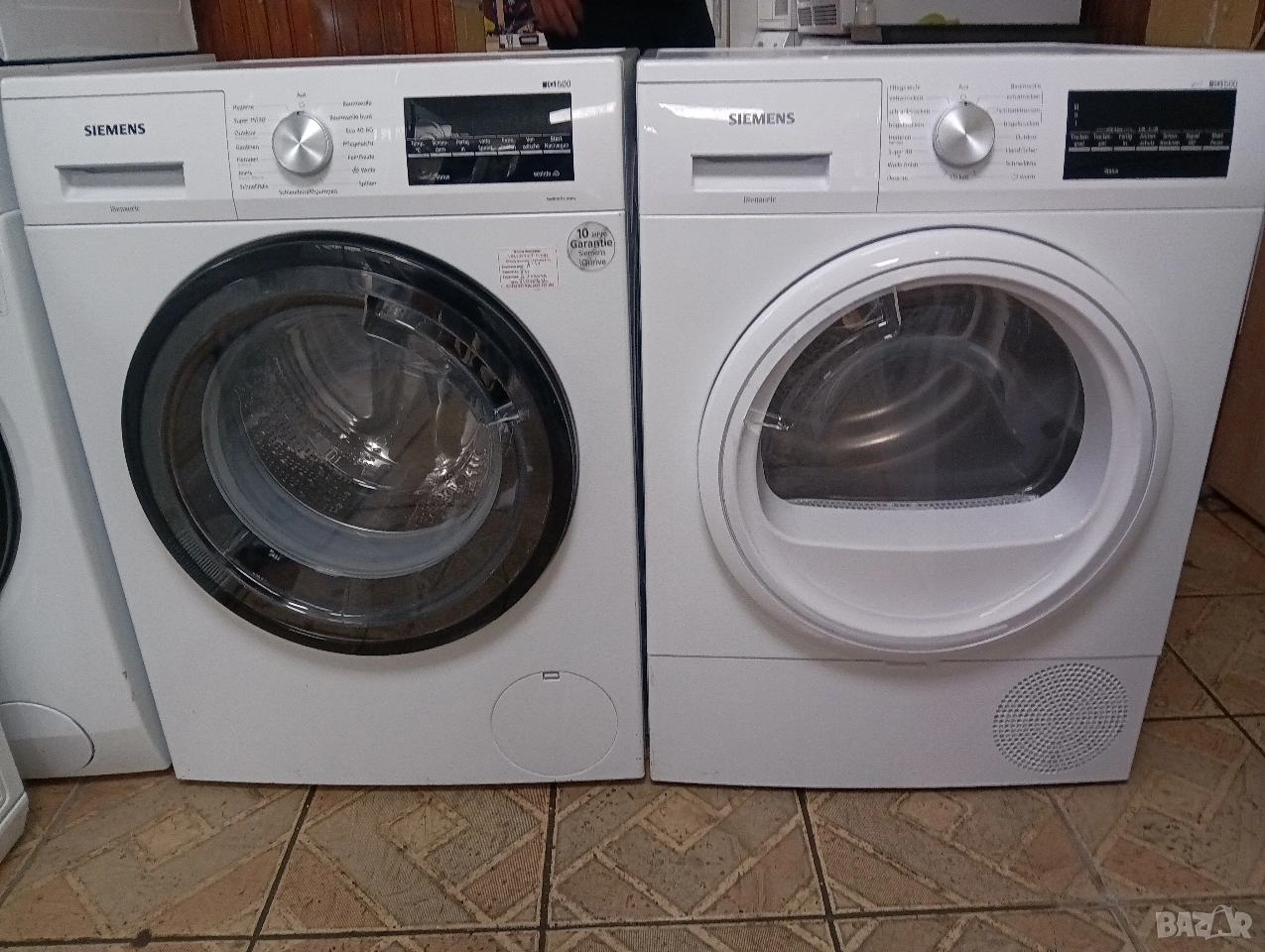Комплект пералня и сушилня с термопомпа Сименс Siemens IQ500 A+++ 8кг 2 години гаранция!, снимка 1