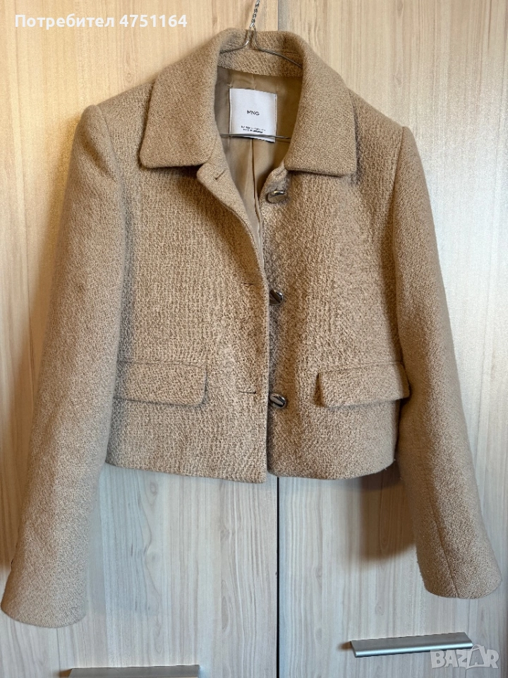 Късо елегантно сако MNG XS – бежово, снимка 1