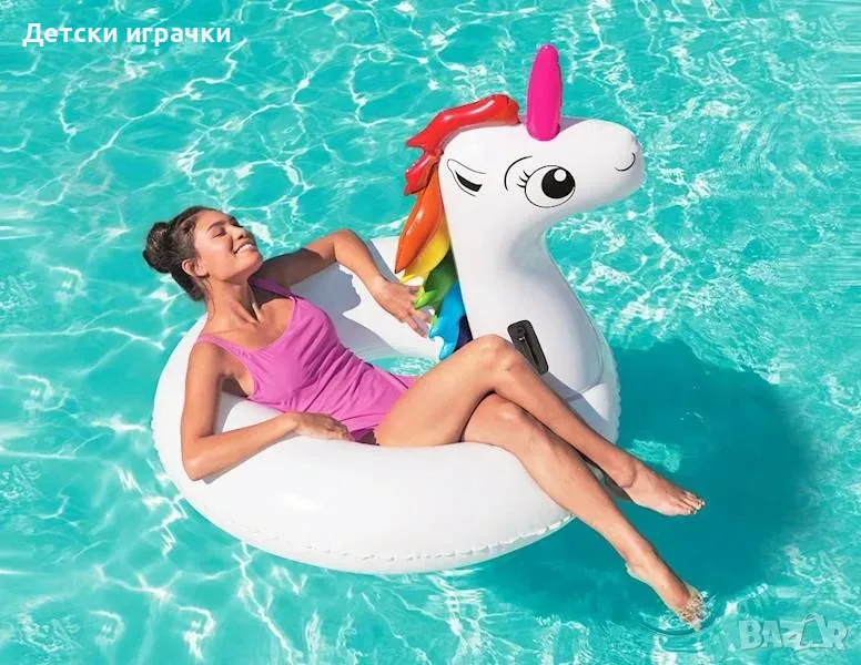 Надуваем пояс Bestway еднорог, 136 х 131 см, за басейн и плаж, снимка 1