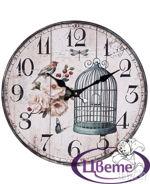 Стенен часовник “Сребърна клетка”, снимка 1