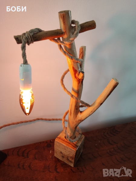 Нощна лампа с конопено въже, снимка 1