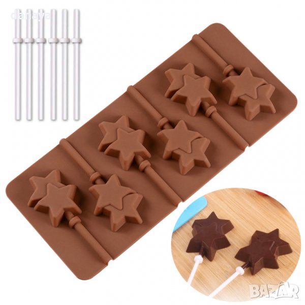 2013 Силиконова форма за близалки Lollipop Звездички, снимка 1