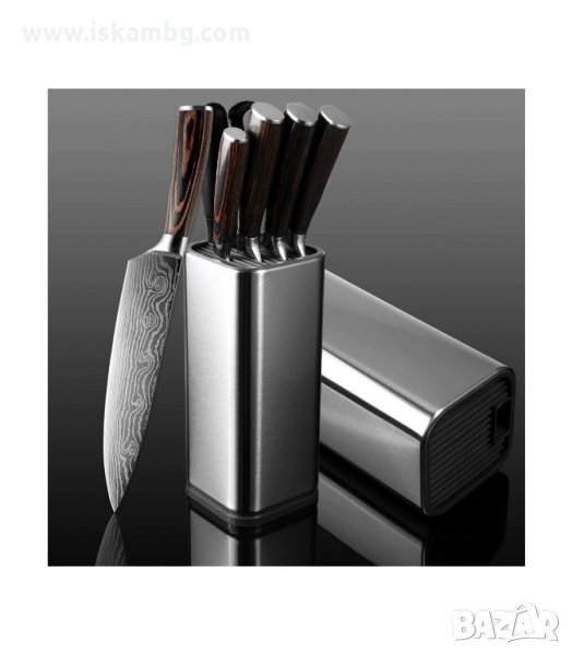 СТОЙКА ЗА КУХНЕНСКИ НОЖОВЕ С ОТДЕЛЕНИЕ ЗА НОЖИЦА - код 2566, снимка 1
