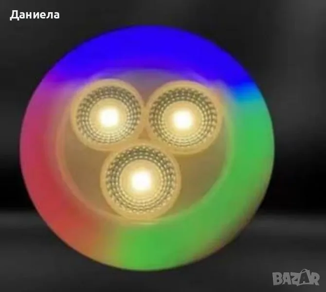 Трицветна пръстеновидна лапма за таван , снимка 1