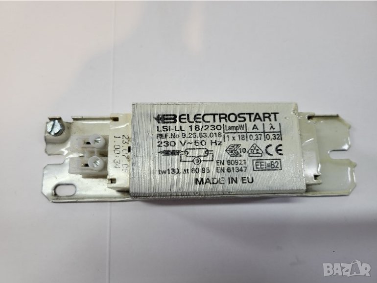 Дросел с мощност 1x18 вата за захранване на луминисцентни лампи., снимка 1