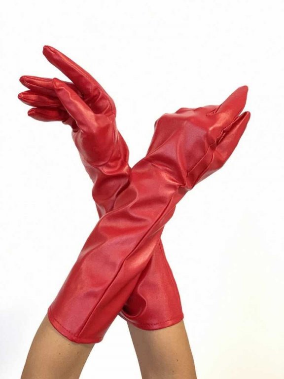 Дълги кожени ръкавици Черни и червени в Ръкавици в гр. Пловдив - ID30341357  — Bazar.bg