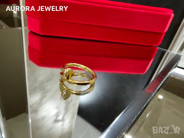 CARTIER Nail Juste un Clou Classic Gold Diamonds Пръстен Пирон, снимка 6 - Пръстени - 53148943