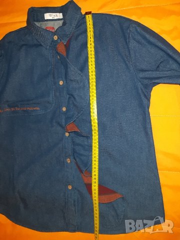 Дънкова риза, оригинален модел р-р M/L, снимка 7 - Ризи - 42456768