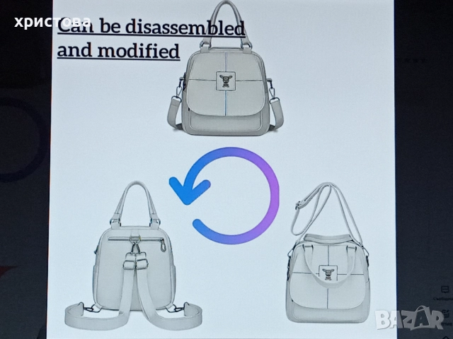 Дам.чанта-раница 3 в 1, снимка 5 - Чанти - 51569847