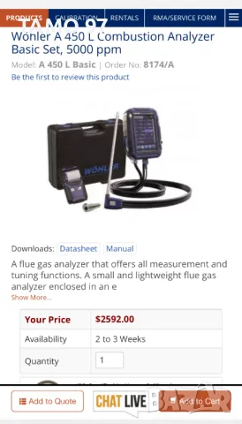 Wohler A 450 L - Газ анализатор за димни газове като нов!, снимка 12 - Други инструменти - 49758435