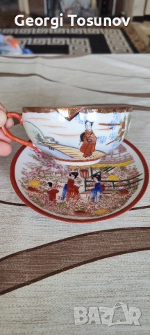 уникална порцеланова чаша с чинийка за чай кафе,мляко, 