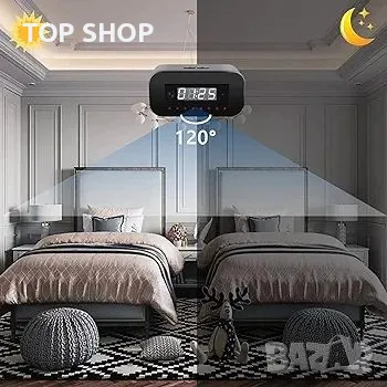 Igzyz шпионска камера WiFi, 4K/1080P часовникова скрита безжична камера с нощно виждане, снимка 6 - Камери - 48697772