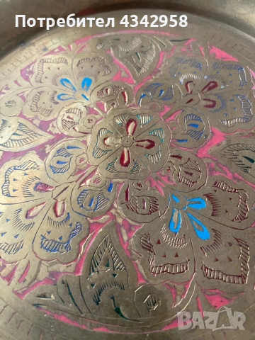 Винтидж месингов сервиз за кафе – Индия.1970-те, снимка 4 - Антикварни и старинни предмети - 54007938