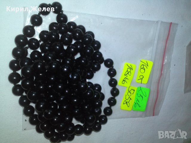 СТАРО ВИНТИДЖ ЧЕРНИ ПЕРЛИ ШИКОЗНО КОЛИЕ 5058, снимка 4 - Колиета, медальони, синджири - 29614671