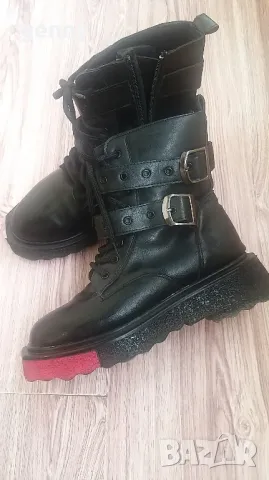 Намалена цена!Черни кожени боти, 40 н., стелка 25см.