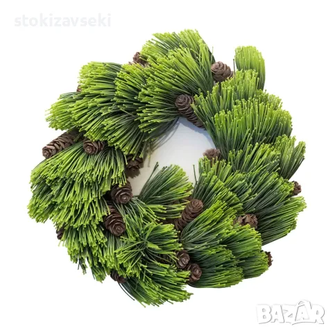 Коледен венец с шишарки, Ф 30 см