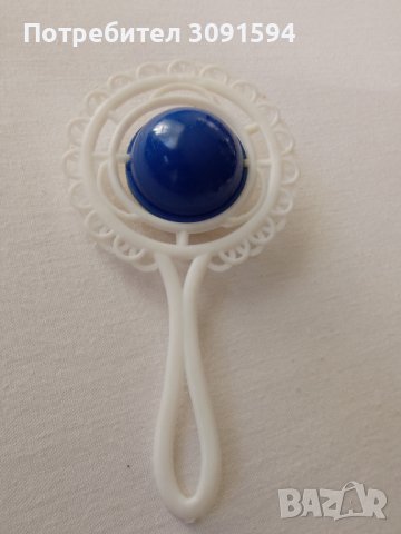 Ретро стара бебешка играчка Бакелитова дрънкалка от твърда пластмаса не използвана., снимка 2 - Други ценни предмети - 42896556