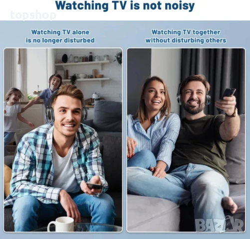 BKM600 Безжични слушалки за телевизор, с Bluetooth USB предавател, снимка 4 - Bluetooth слушалки - 50525711