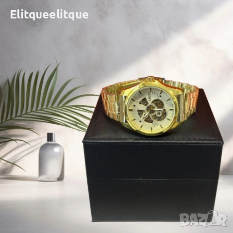 Луксозен мъжки часовник LEIYI – съвършенство в злато и механика, снимка 4 - Мъжки - 52055731