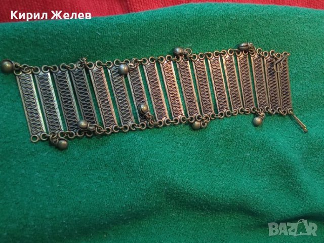 СТАРИННА ЕТНОГРАФСКА БРОНЗОВА ТРАДИЦИОННО ОРНАМЕНТИРАНА РЯДКА ГРИВНА 38676, снимка 6 - Антикварни и старинни предмети - 41682651