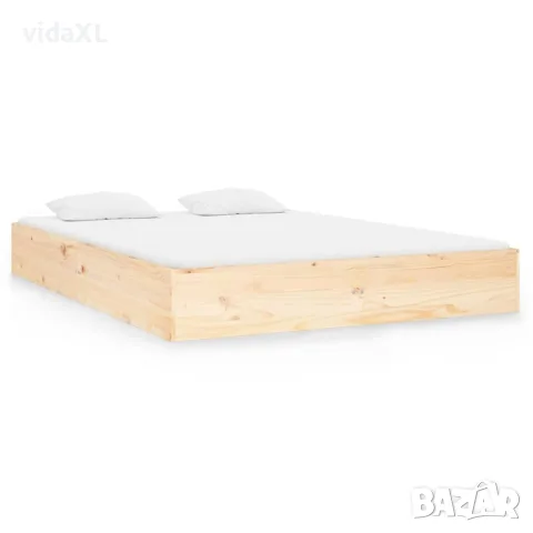 vidaXL Рамка за легло, дърво масив, 120x190 см, Small Double