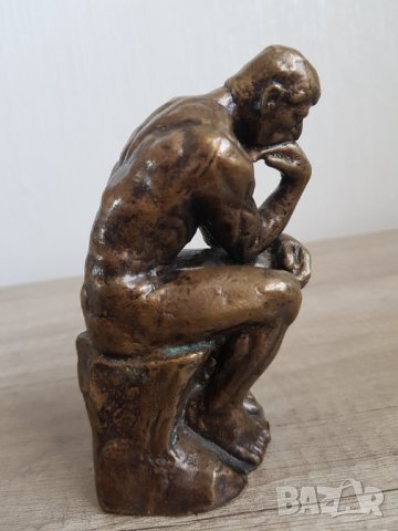 Стара бронзова фигура "Мислителят", снимка 5 - Антикварни и старинни предмети - 42417049