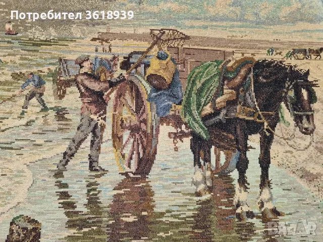 гоблен морски труд , снимка 2 - Гоблени - 50290517