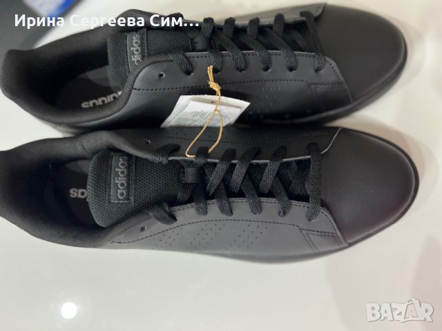 Черни кожени нови маратонки adidas номер 47,3, снимка 6 - Маратонки - 38299346