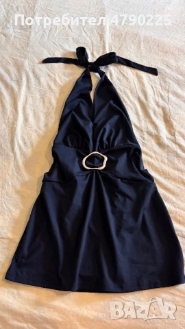 Стилна къса рокля в черен цвят., снимка 2 - Рокли - 54123427