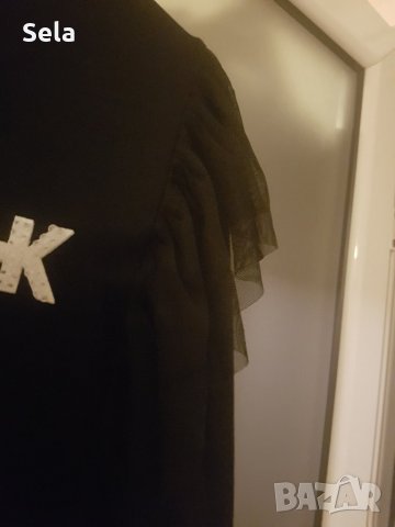 Ефектен топ Pepper & Mint London - памук и черна дантела , снимка 5 - Блузи с дълъг ръкав и пуловери - 30767643