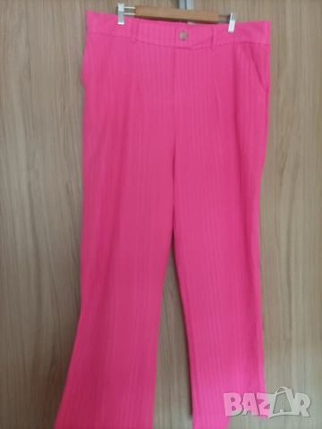 Макси неоново розов панталон с джобове и широки крачоли , снимка 2 - Панталони - 54003574