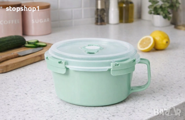 КУПА ЗА ОБЯД ЗА СУПА, подходяща за микровълнова фурна, НЕ ПРОПУСКАТЕЛНА, 850 мл