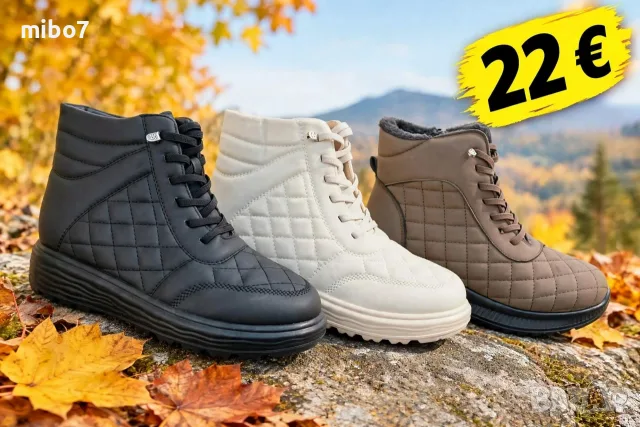 💥22 €👈Дамски боти с цип и връзки, снимка 2 - Дамски боти - 56523995