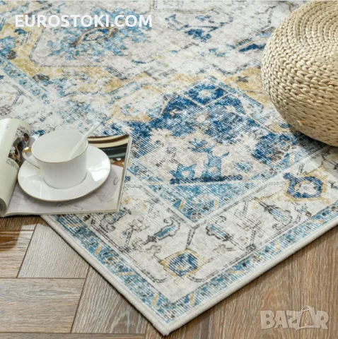 Винтидж пътека TOPICK, 60 x 300 см, противоплъзгаща пътека с къс косъм, ориенталски ретро дизайн, снимка 6 - Пътеки - 56134655