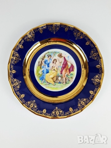 Пет кобалтови чинии с трите грации - Чехословакия