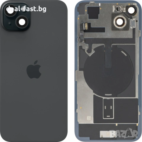 Капак батерия / Задно стъкло Оригинал Оборудван за iPhone 15 Plus /Черен/ Свален от телефон клас А