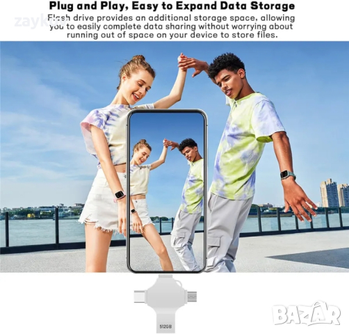 Фотостик - AOIRHLA 512GB USB флаш устройство - 4 в 1, снимка 7 - Друга електроника - 44810897
