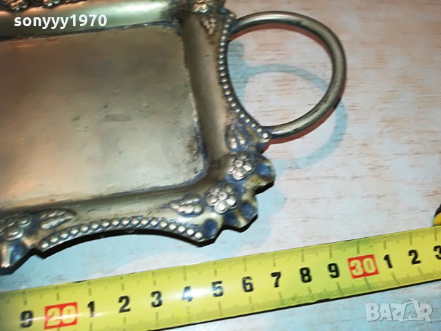 посребрен поднос с две дръжки и печат-внос франция, снимка 4 - Колекции - 30041502