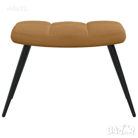 vidaXL Стол за релакс с табуретка, кафяв, кадифе, снимка 7 - Столове - 56146921