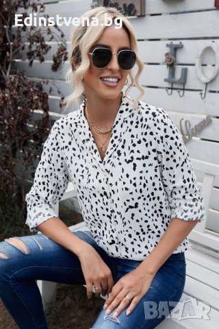 Дамска риза с дълъг ръкав и леопардов принт, снимка 6 - Ризи - 40526328