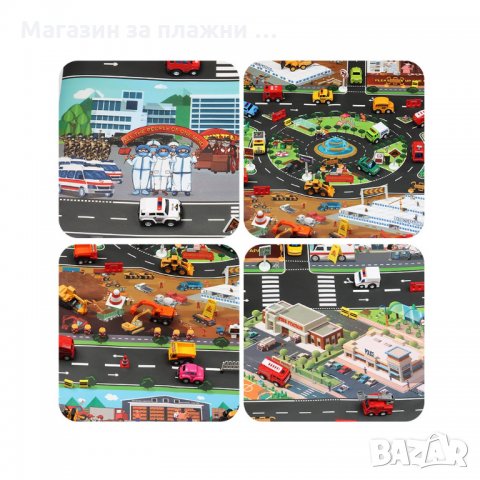 Детска постелка за игра-килим с писта-размери 130х100см - 7 модела - код 3318, снимка 5 - Други - 35413211