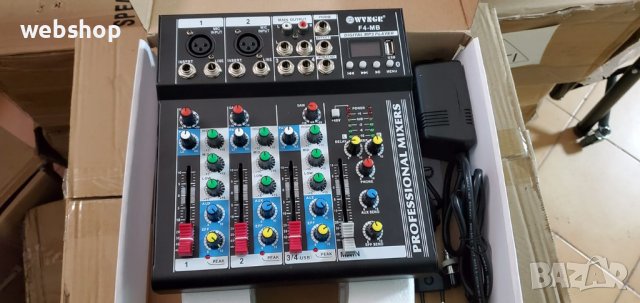 Професионален Аудио Миксер Пулт , пулт, 4 канален, 2 микрофонни входа, USB, BLT, снимка 1