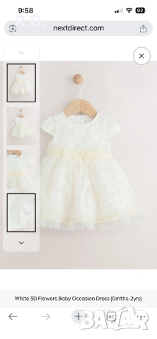 Бебешка рокля Next, размер up to 3 months, снимка 5 - Бебешки рокли - 53909648