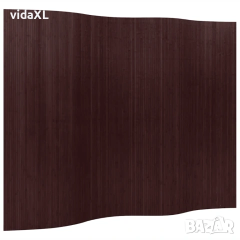 vidaXL Параван за стая, тъмно кафяв бамбук, ширина 250 см（SKU:241669）