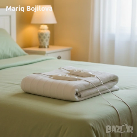 Електрическо двойно одеяло Rosberg RS8510AD – 160×140 см, 2×60W, LED индикатор, снимка 3 - Олекотени завивки и одеяла - 53225550