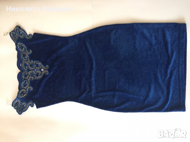 Тъмно синя рокля TATU, снимка 5 - Рокли - 30217811
