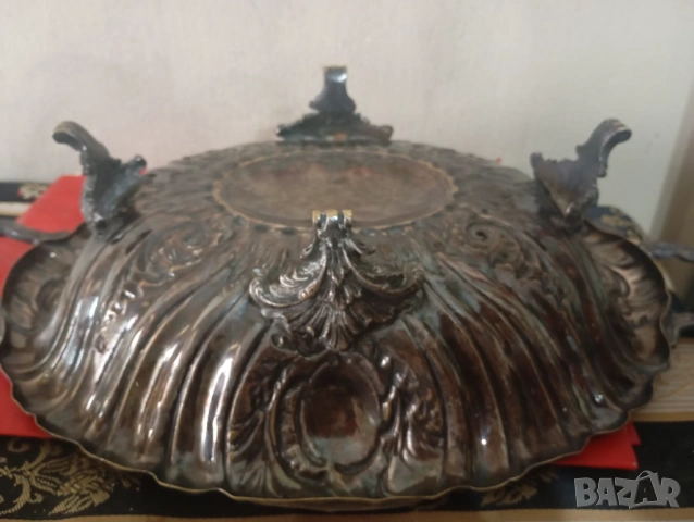 Антична италианска посребрена купа, снимка 7 - Други ценни предмети - 54274899