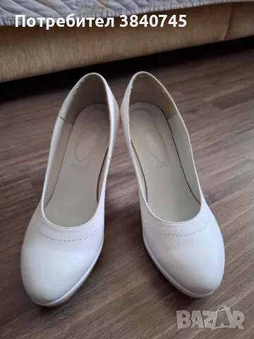 Бели обувки от естествена кожа, 40-ти номер, снимка 1