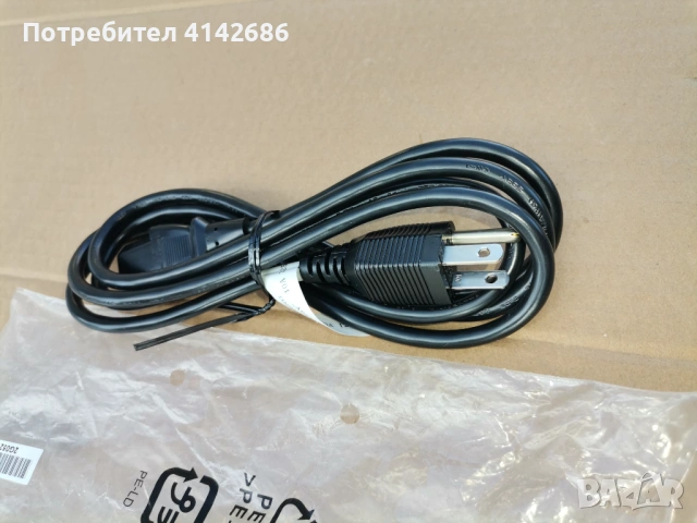 Захранващ кабел за компютър американски стандарт , снимка 3 - Кабели и адаптери - 53349313