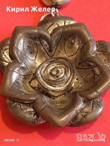 СРЕБРИСТ МЕДАЛЬОН с МОТИВ на РОЗА ТЮДОР 43090, снимка 3 - Колиета, медальони, синджири - 52503258